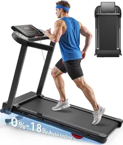 Treadmill with 18% Auto Incline - 350 LBS Capacity Foldable Treadmill with Incline and App - Walking Running Machine for Home