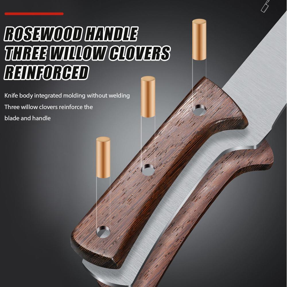 8.5'' Hand-Forged Meat Cleaver Knife - High Carbon Ultra-Sharp Butcher Knife with Ergonomic Handle for Meat Cutting, Chopping, Home Cooking, and Outdoor BBQ