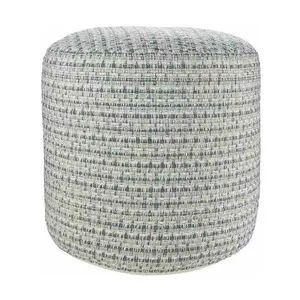 Ox Bay Blue/Green Geometric Hand-Woven Outdoor Pouf Ottoman Ox Bay Blue/Green Geometric Hand-Woven Outdoor Pouf Ottoman