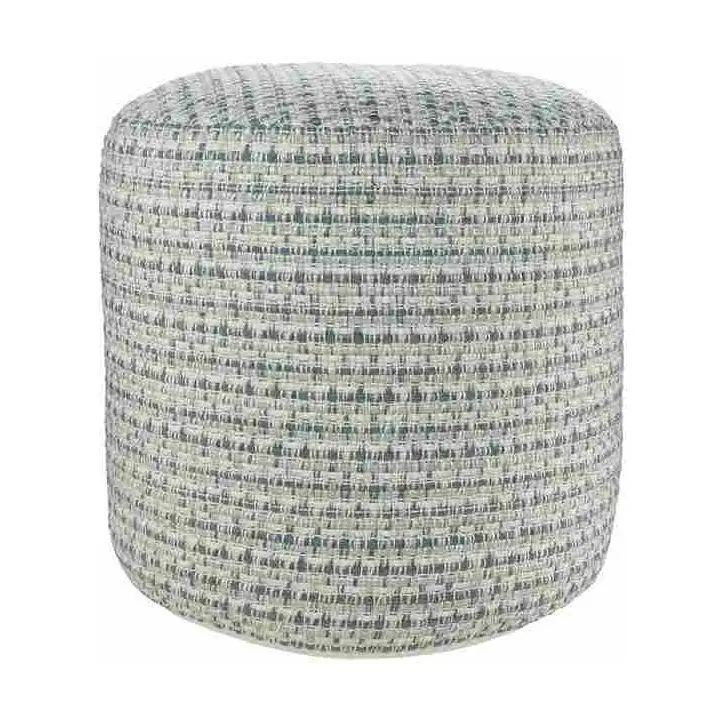 Ox Bay Blue/Green Geometric Hand-Woven Outdoor Pouf Ottoman Ox Bay Blue/Green Geometric Hand-Woven Outdoor Pouf Ottoman