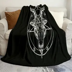 Soft Blanket Baphomet Pentagram Satantic Occult Unique Quilts Suitable for living room bedroom bed sofa picnic blanket