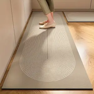 Nordic Style Easy-clean Rectangular Mat Modern Floral Pattern Long Decorative Non-slip Mat for Home Use Suitable for Bathrooms Kitchens and Hallways