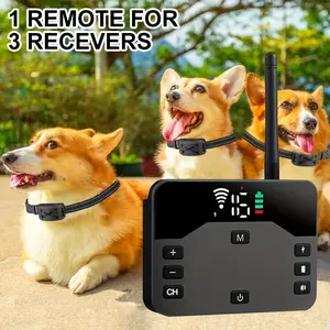 Wireless Dog Playpen, Electric Training Collar with Remote Control, Adjustable Vibration And Shock, Rechargeable Canine Boundary Restriction System, Control Range 80-1940 Feet, Suitable for 3 Dogs