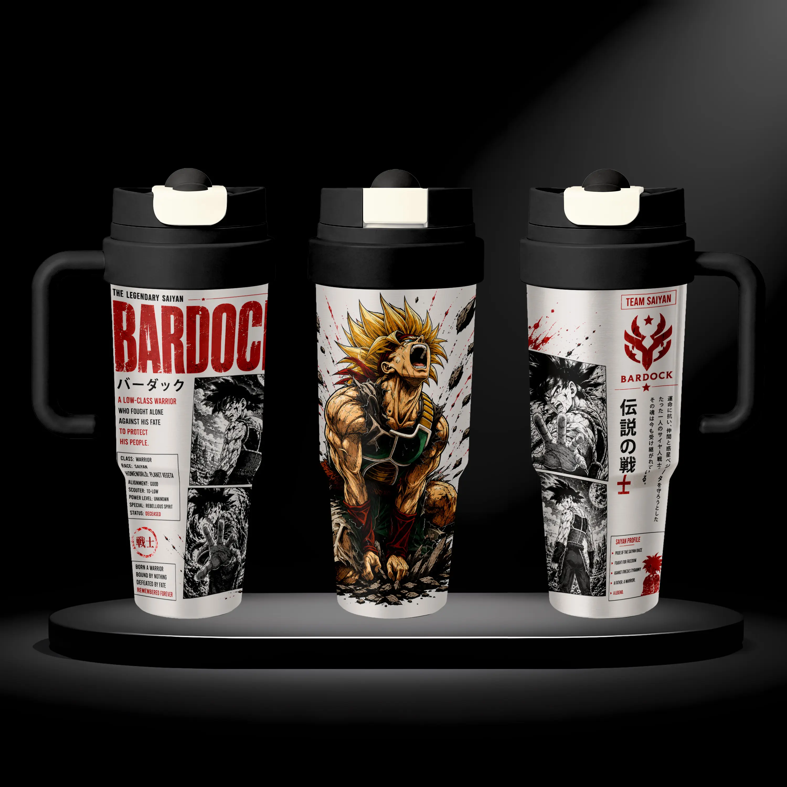 Insulated Tumbler Bardock DBZ Anime Stainless Steel 17oz 24oz 30oz Travel Mug Double Wall Vacuum Hot Cold Coffee Cup Reusable Drinkware Gift for DBZ Fans