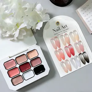 9 Color Solid Nail Glue Set, High Saturation Glossy Nail Art Kit, Fashion LED Nail Art, Perfect Gift, Non-Flammable Liquid