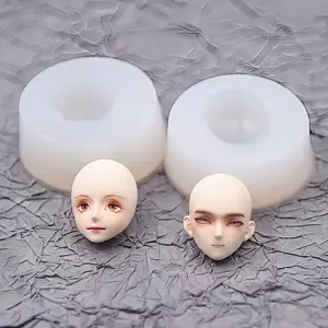2pcs Set Clay Body Mold Face Mold Handmade Anime Cartoon Face Silicone Doll Face Mold, Perfect for Crafting and Collecting
