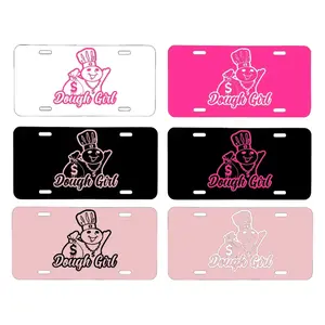 Dough Girl Pink License Plate Collection, Car Accessories, Perfect Gift - Lightweight Aluminum, Pre-Drilled holes, Easy Installation