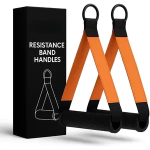 D Handle  Attachment (2-Pack) - Heavy-Duty Gym  Handles for  Machines,  Gym & Resistance Bands - Non-Slip D Handles for Pulldowns, Rows & Strength
