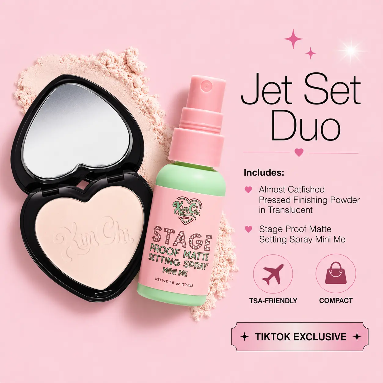 [TikTok Exclusive] Jet Set Duo - Almost Catfished, Stage Proof Setting Spray Mini Me
