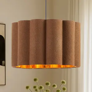 2 - Light 18" Dimmable Petal Drum Fabric Chandelier