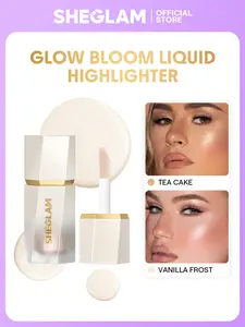 SHEGLAM Glow Bloom Liquid Highlighter Vanilla Frost Gel Cream Highlighter Shimmer Dewy Finish Long Wear Brightening Non-Caking Cosmetic