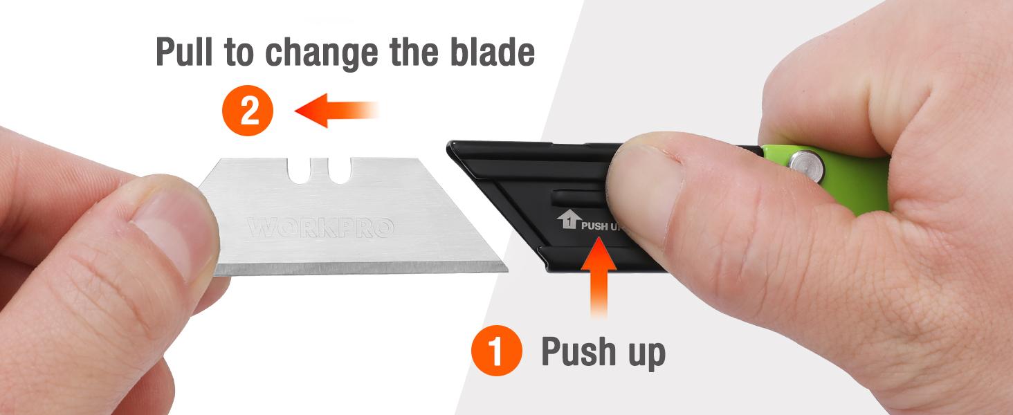 #fathersdaygift WORKPRO 3-Pack Folding Utility Knife, Razor Blade Knife with Safety Axis Lock, Quick Change Blade Box Cutter, EDC Pocket Knife with Belt Clip