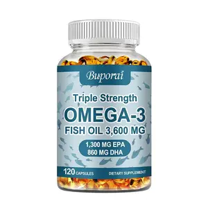 Buporai OMEGA-3 Dietary Supplement Capsules 120 Capsules - High-quality fish oil supplement - Supports joints, eyes, brain and immune system - Suitable for both men and women.