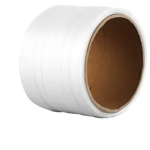 VEVOR Packaging Woven Cord Strapping Roll, 330' Lengthx 3/4 Widthx 0.03 Thickness, 1763 lbs Break Strength, Heavy Duty Banding Pallet Strap Coil, Portable Strong Banding Packing Straps, White