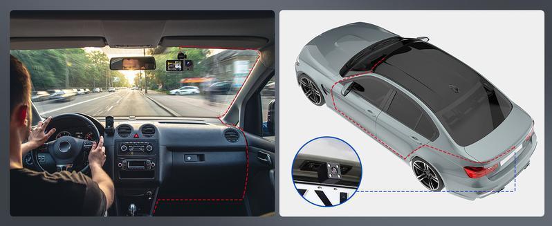 HD Car DVR with Dual Lenses, Loop Recording and 64GB Memory Card, Car Rear View Camera, Driving Recorder, 1080P, TIKTOKBLACKFRIDAY