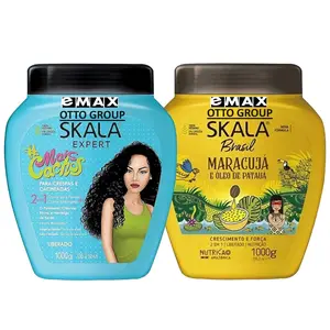 2 Pack SKALA Hair Care Set: Expert Mais Cachos 2-in-1 Conditioning Treatment Cream + Brasil Passion Fruit & Pataua Oil Conditioner Haircare Shampoo