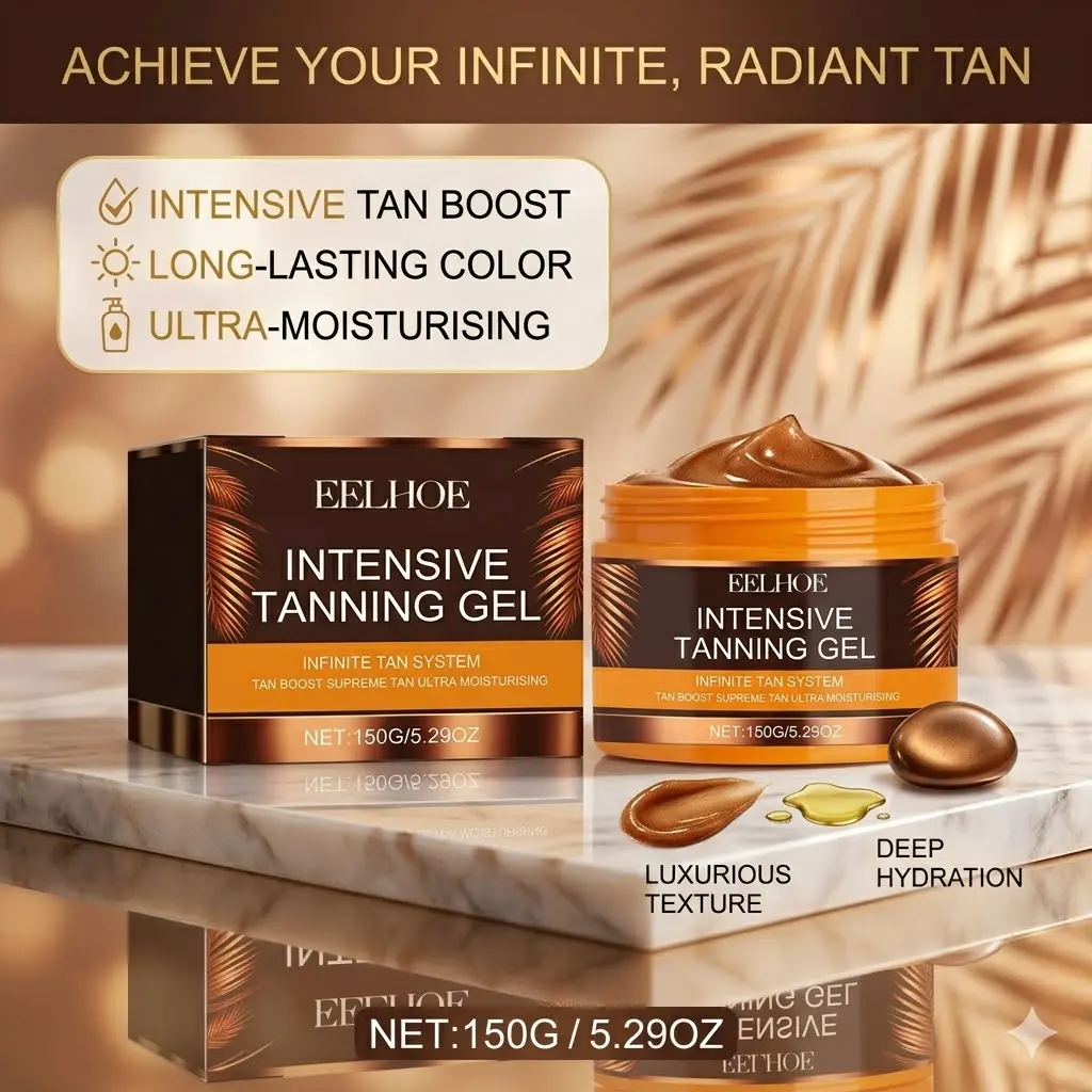 Body Tanning Gel for a Natural Wheat Bronze Glow, Lightweight and Non-Greasy Repair Formula for Sunbathing, Body Tanning Lotions
