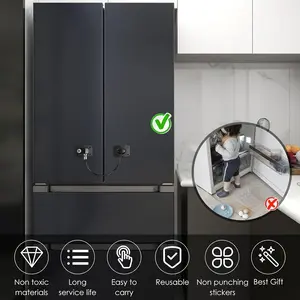 Refrigerator Lock with Key, Freezer Cabinet Door Safety Lock, Suitable for Adults, Secure Storage Solution, Durable Design
