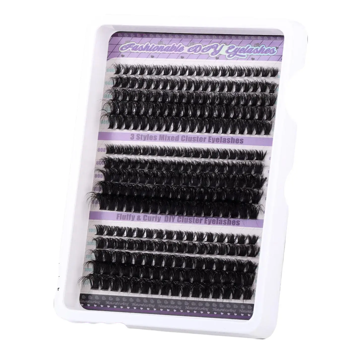 D Curl Single Cluster Makeup False Eyelashes - 270 Clusters, 60D-100D DIY Segmented Self-Grafting, Natural Dense, Ideal for Parties, Stage Performances, D-Curl Lash Cluster False Eyelashes & Adhesives, D Curl False Eyelashes & Adhesives