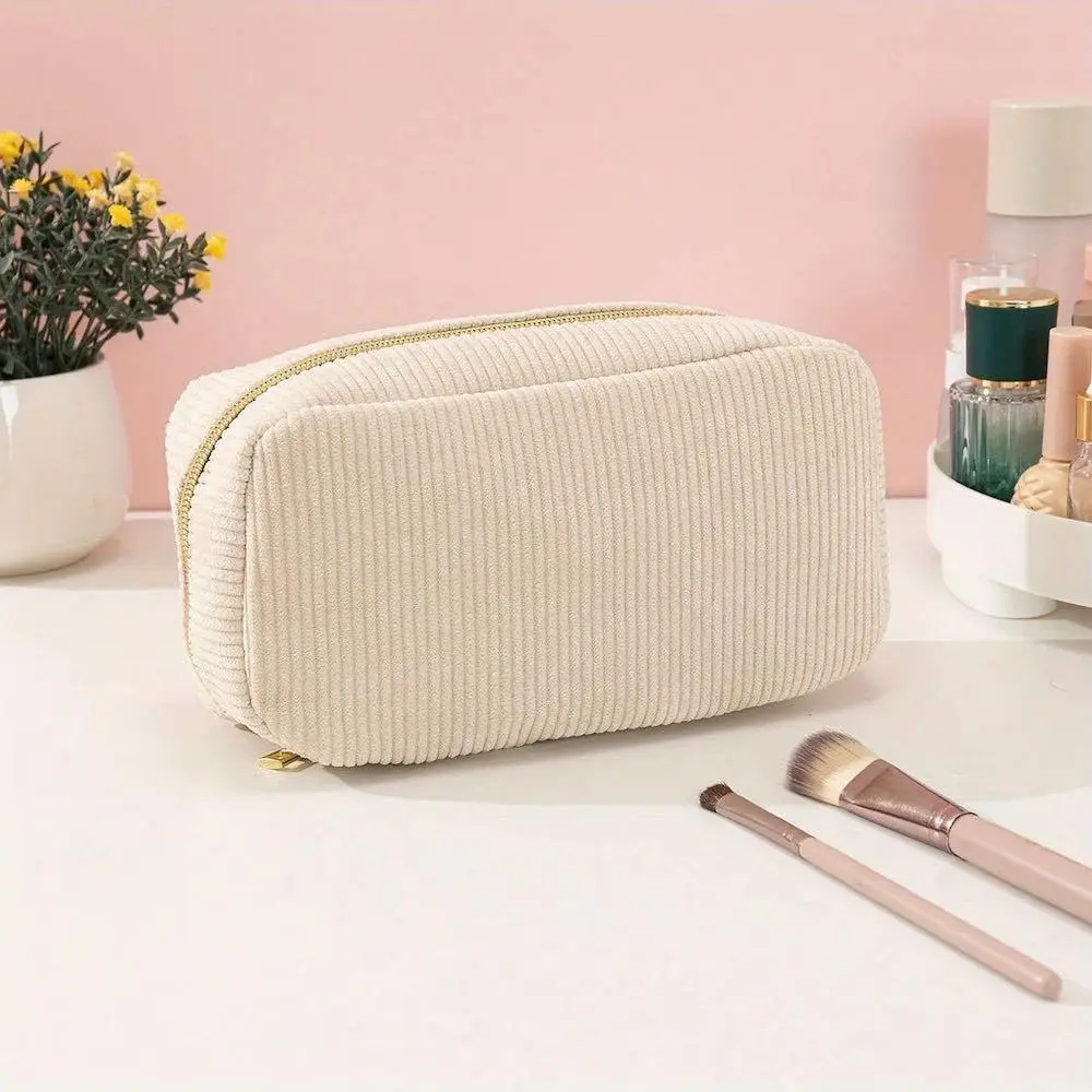 Portable Makeup Bag, Vintage Vanity Bag, 1 Count Large Capacity Cosmetic Storage Bag, Zipper Makeup Organizer Pouch, Travel Cosmetic Bags, Travel Item Organizer, Travel Accessory