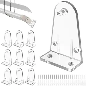 12 Pcs 1 Inch Hold Down Brackets Clear Color Plastic Blinds Bottom Rail Hold Clips Holder Replacements for 1-Inch High Profile Horizontal Blinds Shades Windows and Doors