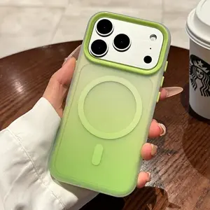 17 proMax Gradient Matte Magsafe Phone Case for iPhone 17 15 16 14 13 Pro Max Plus 17pro Air Magnetic Frosted Hard PC Cover