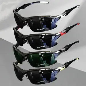 2026 NEW 4 Packs Outdoor Polarized Sports Sunglasses for Travel Use Men and Women Windproof Ideal  Baseball Running Fishing Golf and Driving Rimless Sun Protection Glasses Trends Lightweight Square Cat Eye Sunglasses Oversized