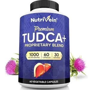 Nutrivein TUDCA+ Liver Support Supplement 1000mg - Liver Detox and Cleanse for Liver Health - 30 Day Supply (60 Capsules, Two Daily)