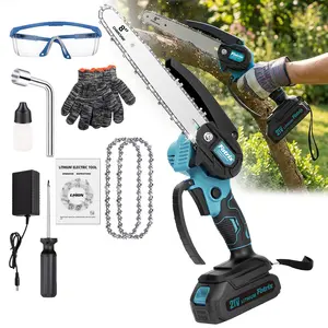8-inch 2-in-1 cordless chainsaw and mini chainsaw, two 21V batteries, lightweight, for trees and wood, for pruning trees, tool set, suitable for women’s use