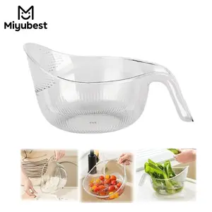 2 in 1 Rice Washing Drain Basket, 1 Count Multifunctional Rice Washing Strainer Basket, Portable Kitchen Filter with Handle, Kitchen Utensils & Gadgets, Kitchen Accessories, Filtration Basket, Food Colander Kitchenware