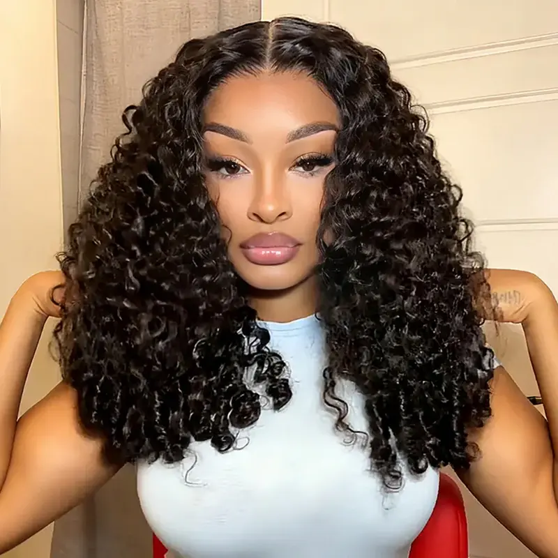 ISEE HAIR Burmese Curly Human Hair Wear Go 7x5 HD Lace Wig InvisiFit Strap Glueless Wig for Beginners Vacation Hair,summerhairstyles#SummerWins #DealsForYouDays