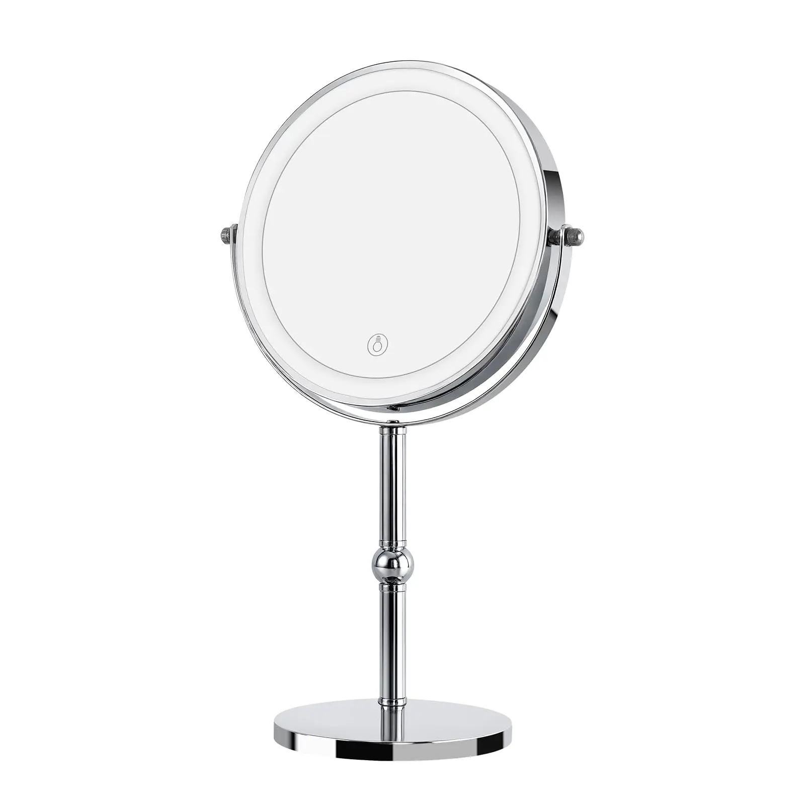 1 Count Makeup Mirror with LED Light,2000mAh Rechargeable Double-Sided Magnifying Vanity Mirror with 1X/10X 360° Rotation Adjustable Brightness, Gifts for Mom, Women,Wife, Girls, Dorm Room Essential Bathroom Vanity Magnified Cosmetic Mirror