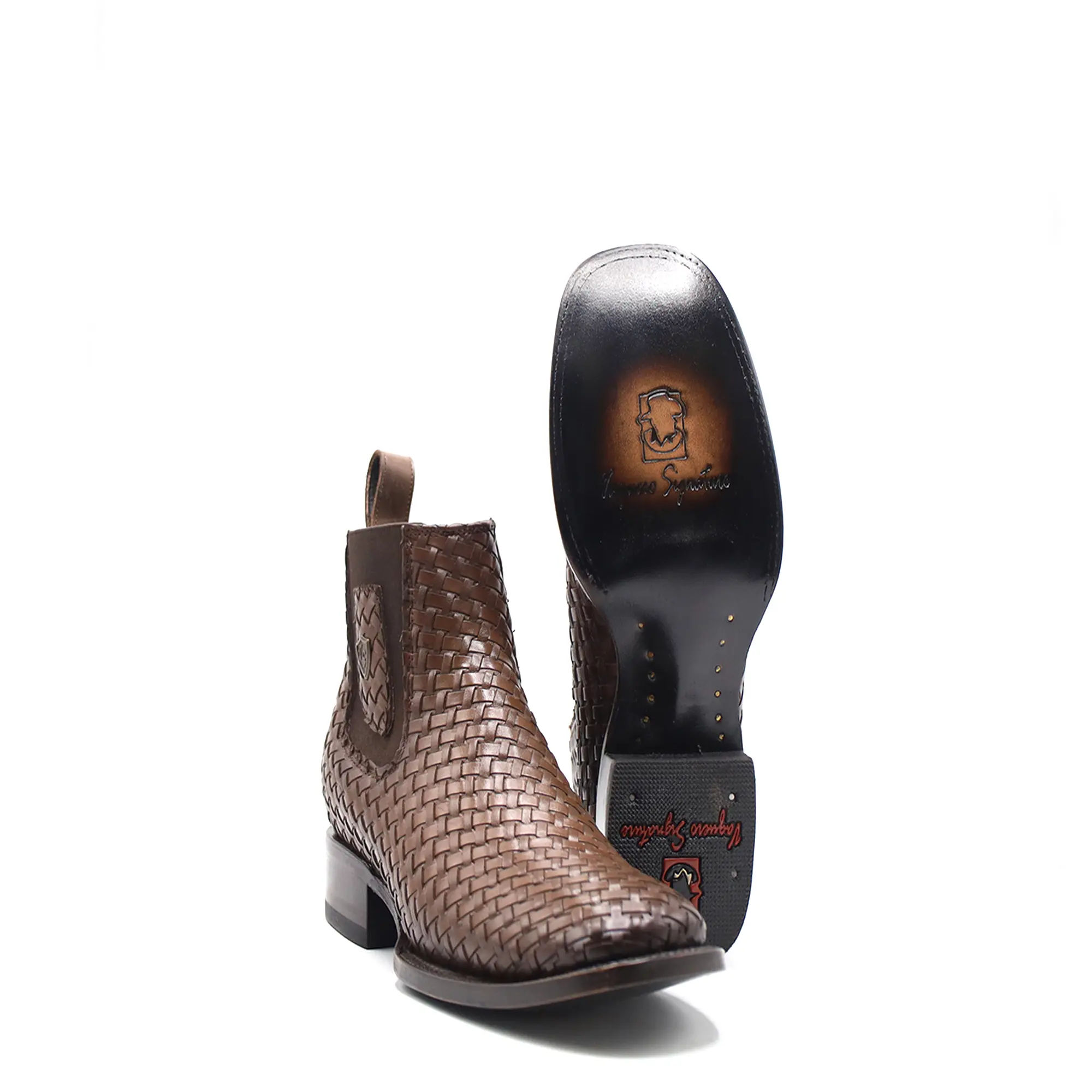 2663550 - Men's Vaquero Signature Wide Square Ankle Toe Boots Petatillo Cafe Difuminado Boy