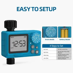 Digital Hose Timer - Programmable Sprinkler Controller with Rain Delay & Manual Mode, Water-Saving Irrigation for Gardens/Lawns (Easy Set-Up)
