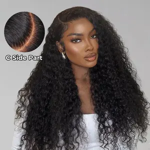 Sway Hair 200% Density Wave Wave Pre Bleached Tiny Knots Lace 13x4 HD Front Lace Deep Curly Wave Wigs Human Hair Wigs For Woman  180% Density Short Bob-Afro Curly Wigs Bouncy Loose Body Wave Bob Wigs Natural Black Burmese Curly
