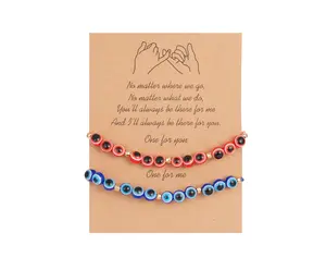 Turkish Evil Eye Protection Bracelet 2 PC SET BBF Gifts Couple Gift