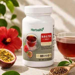 Herbalife N-R-G Tea Select Passionfruit Hibiscus Herbal Blends Supplement - Organic Detox Beverage with Guarana, Orange Pekoe, 40mg Caffeine - Vegan, Gluten-Free