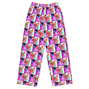 All-over print unisex wide-leg pants, Sweatpants, Jersey