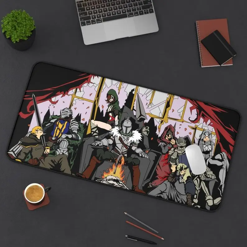 DARK SOULS At the Bonfire Desk Mat, Premium Cartoon Style DS Desk Mat / Play Mat / XXl mouse pad
