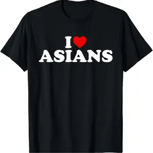 Proud Supporters I Love Asians Bold Cotton Graphic T Shirt