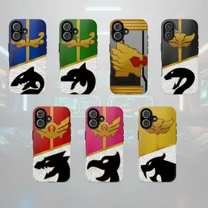 Power Rangers Megaforce Phone Case for iPhone & Samsung Galaxy | Goseiger Ranger Armor Animal Emblem Design | Custom Protective Fan Cover Gift