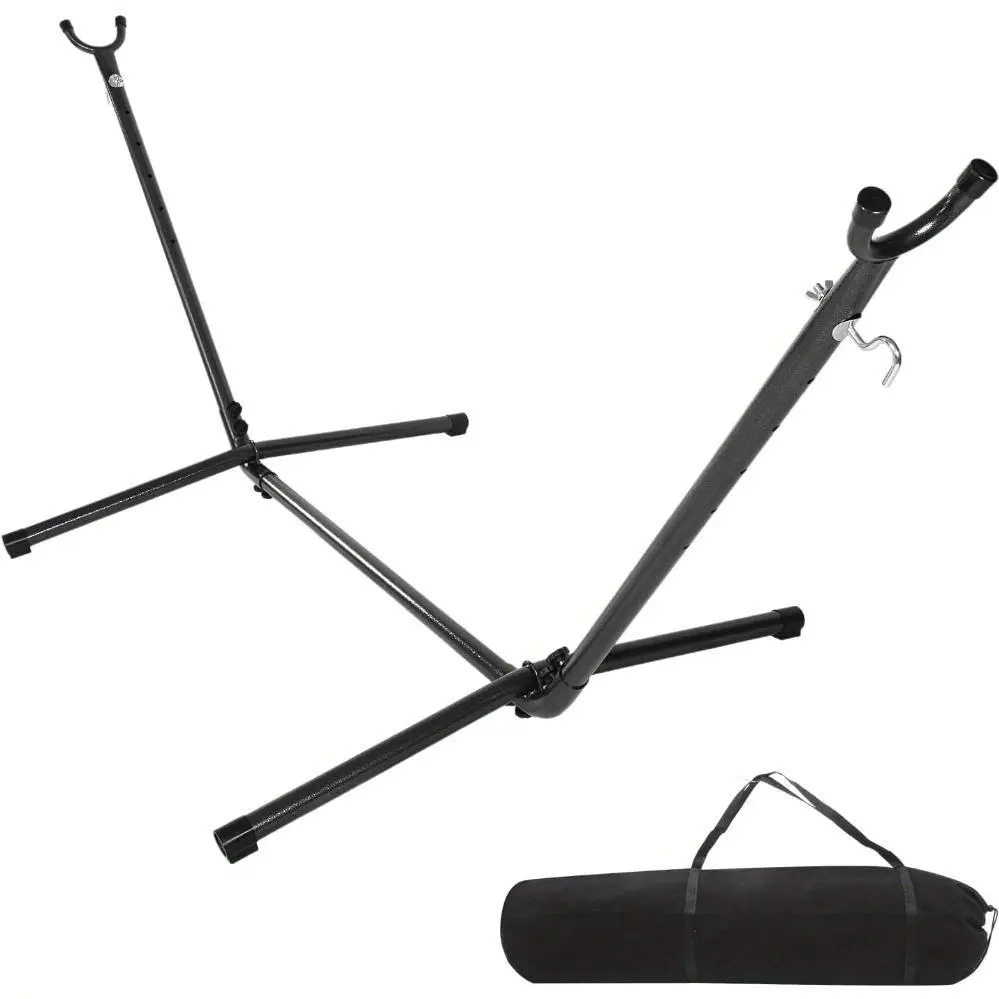 9 FT Heavy-Duty Universal Hammock Stand, Adjustable Black Steel Frame for Outdoor, 450 lbs Capacity, Space Saving Design & Included Carrying case, Fits Most hammocks in Gardens, Yards, or patios