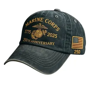 U.S Marines Embroidery Cap, Retro U.S Army 250th Baseball Hat, USMC Marine Corps Classic Cap, Decorations for Papa Uncle Brother Husband, Embroidered Washed Cap, Baseball Cap Full Colors For Men Women Washed Hat