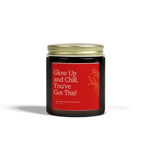 Glow Up and Chill, You Got This! - Hand-Poured Scented Candle for Relaxation and Motivation Decor Light