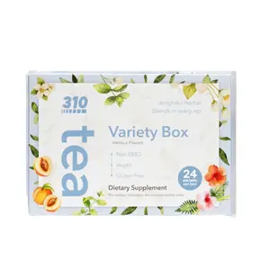 310 Nutrition Tea Variety Box - 24 Servings - Antioxidant-Rich & Naturally Flavored - Hibiscus Jasmine Mint Peach Green & Oolong Teas - US Made - Non-GMO Vegan Gluten-Free