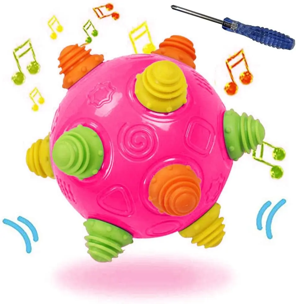 Interactive Dancing & Bouncing Ball Toy for Toddlers, Musical Crawling Sensory Learning Ball, Shake & Move Activity Toy for Boys & Girls
