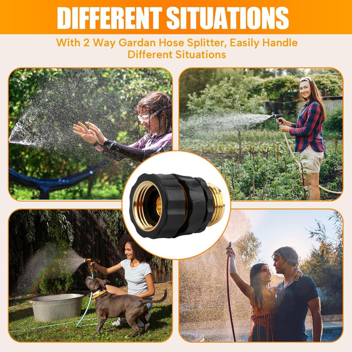 Garden Hose Quick Connector, 3/4 Inch Male and Female Garden Hose Fitting Quick Connector,6 Set