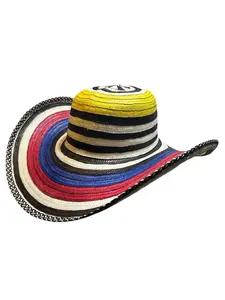 Colombian Handmade Vueltiao Hat-21 Turns Tricolor, Sombrero Vueltiao
