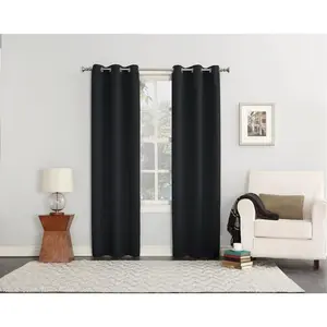 212 MAIN Norwich Black Polyester Blackout Privacy Curtains, 80x84 in, Model 6006037, for Indoor Use
