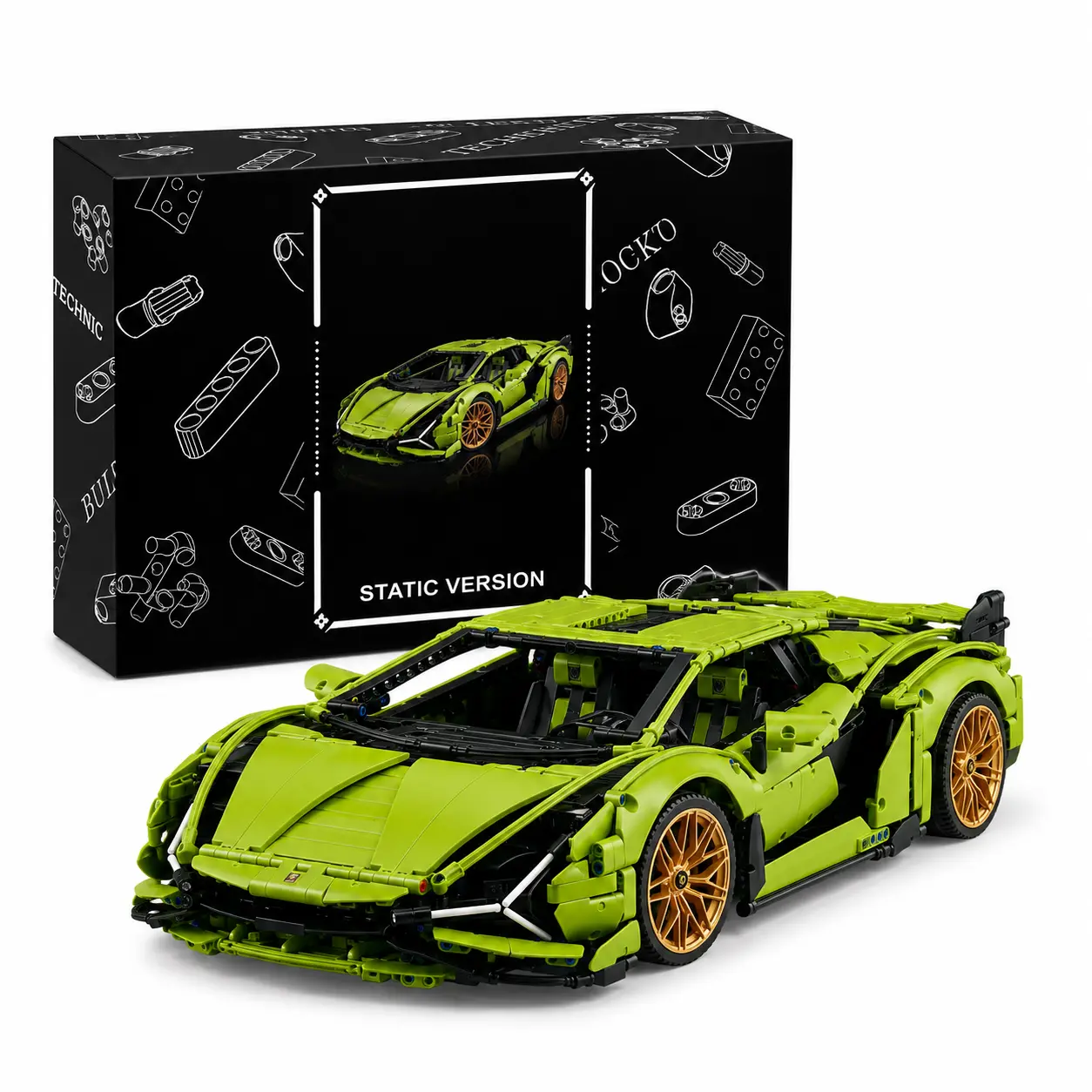 1:8 Scale Car Building Kit and Engineering Toy, 3696 Pieces Adult Collectible Sports Car with Scale Model Engine (3696 Pieces)
